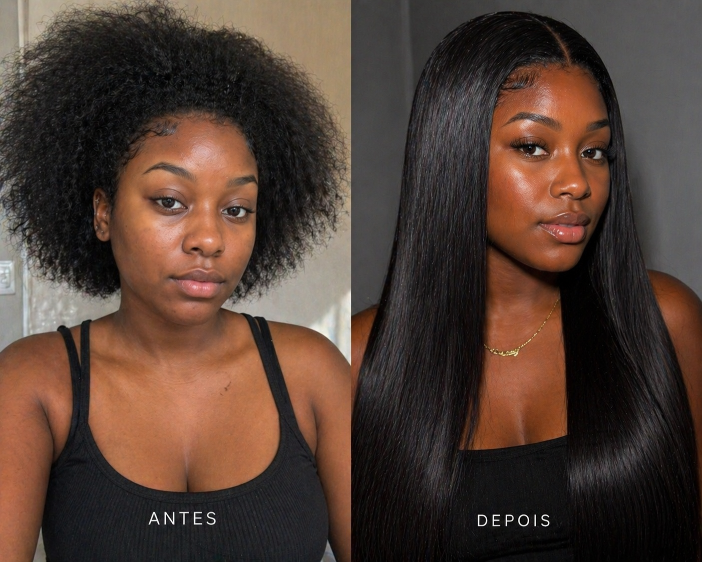 Antes e depois Escova Japonesa — cliente 2